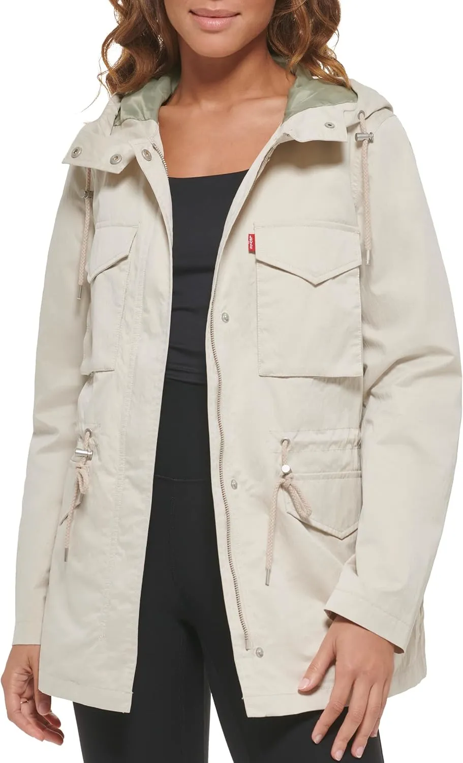 Levi's Women's Plus Four Pocket Hooded Military Jacket