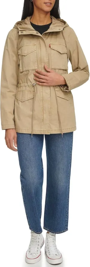 Levi's Women's Plus Four Pocket Hooded Military Jacket