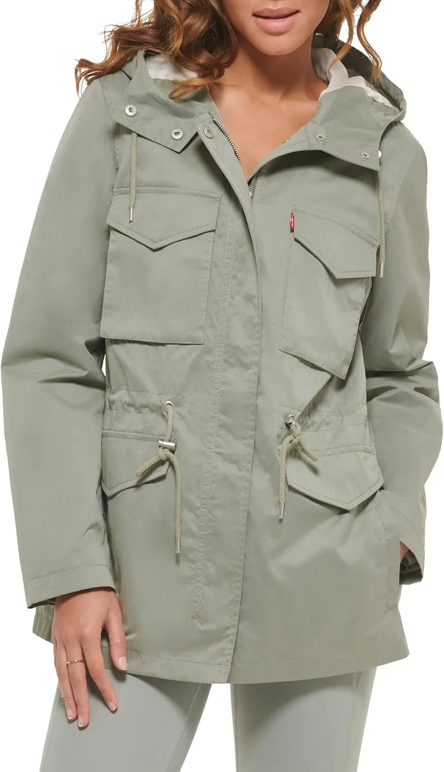 Levi's Women's Plus Four Pocket Hooded Military Jacket