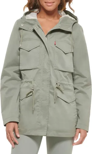Levi's Women's Plus Four Pocket Hooded Military Jacket