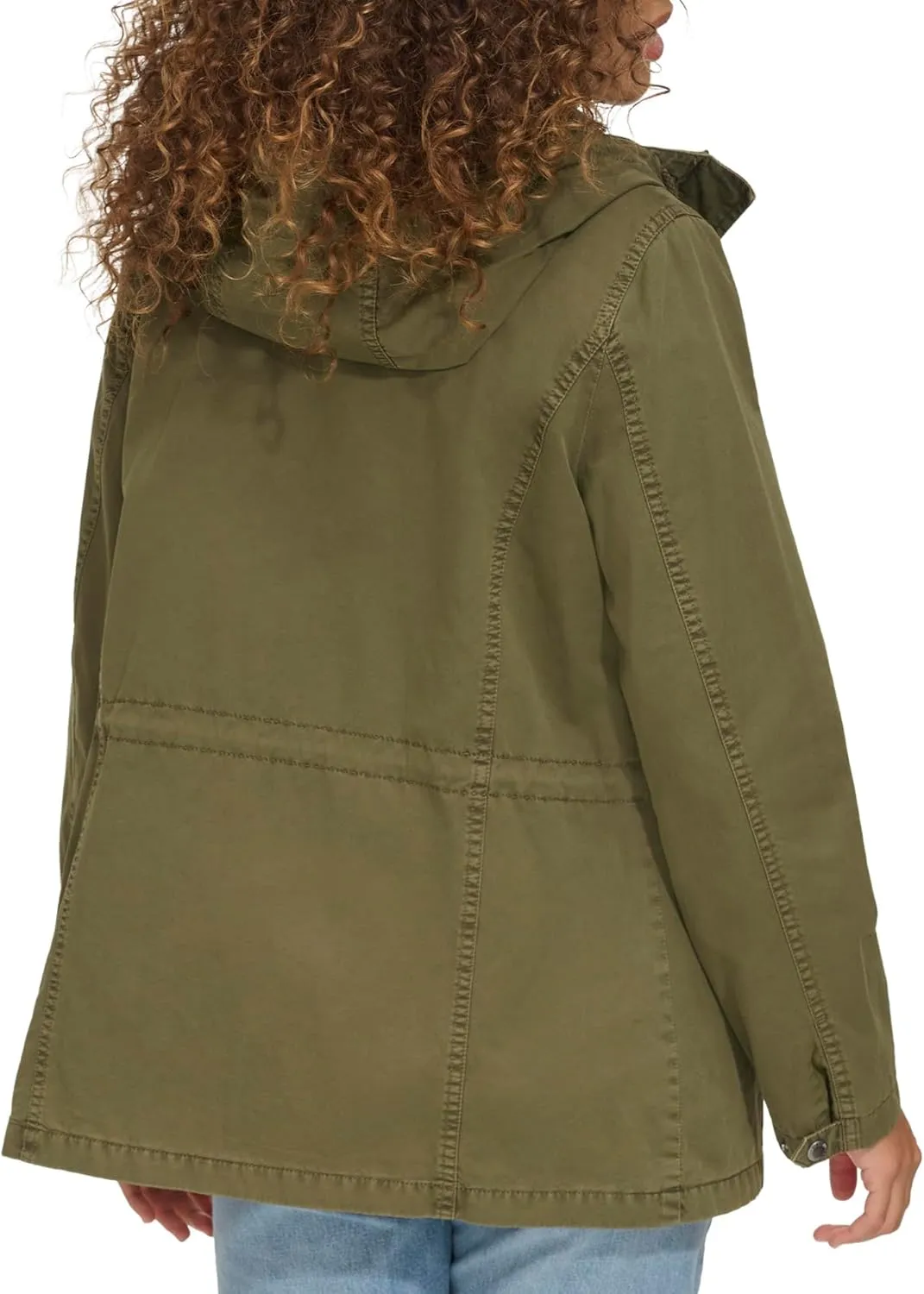 Levi's Women's Plus Four Pocket Hooded Military Jacket