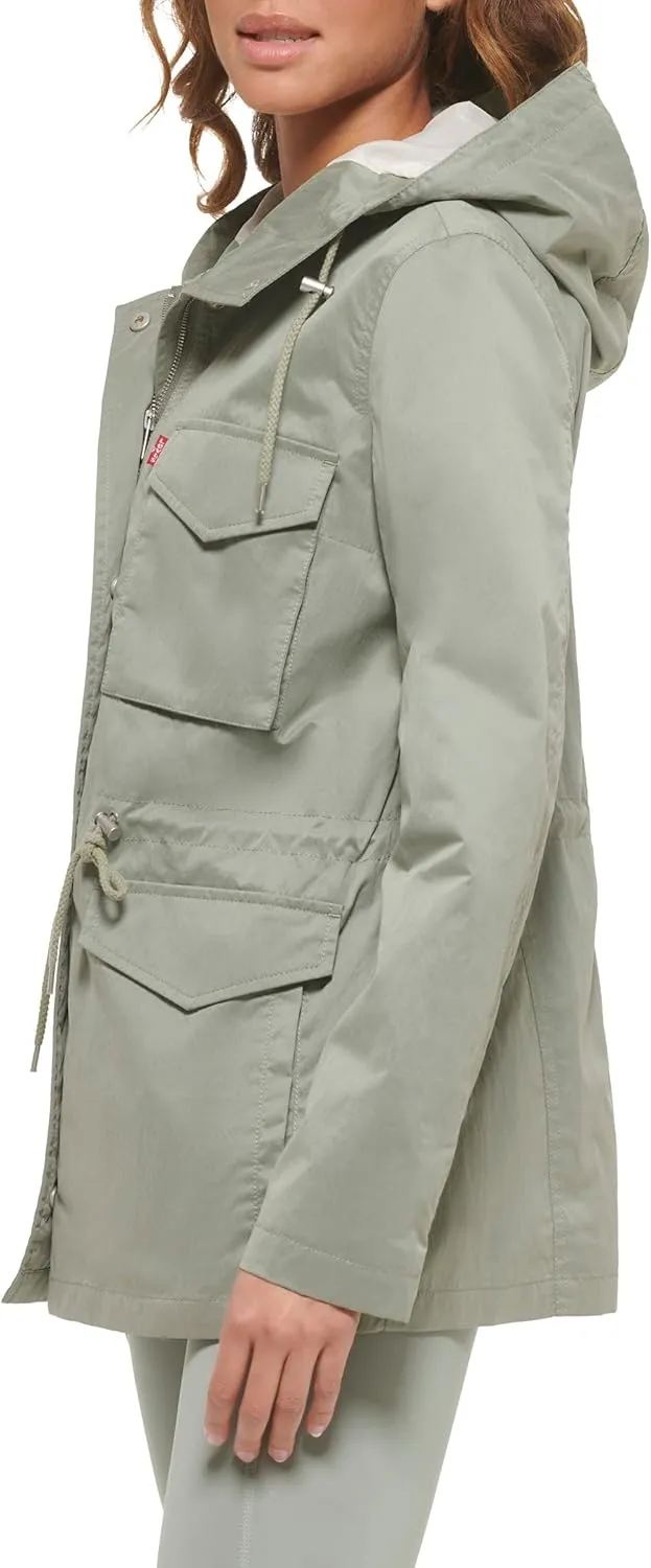Levi's Women's Plus Four Pocket Hooded Military Jacket
