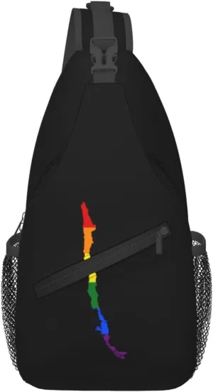 LGBT Flag Map Of Chile Crossbody Bags For Women Men Chest Backpack Gym Shoulder Bag Travel Outdoor Sports Casual Crossbody Bags