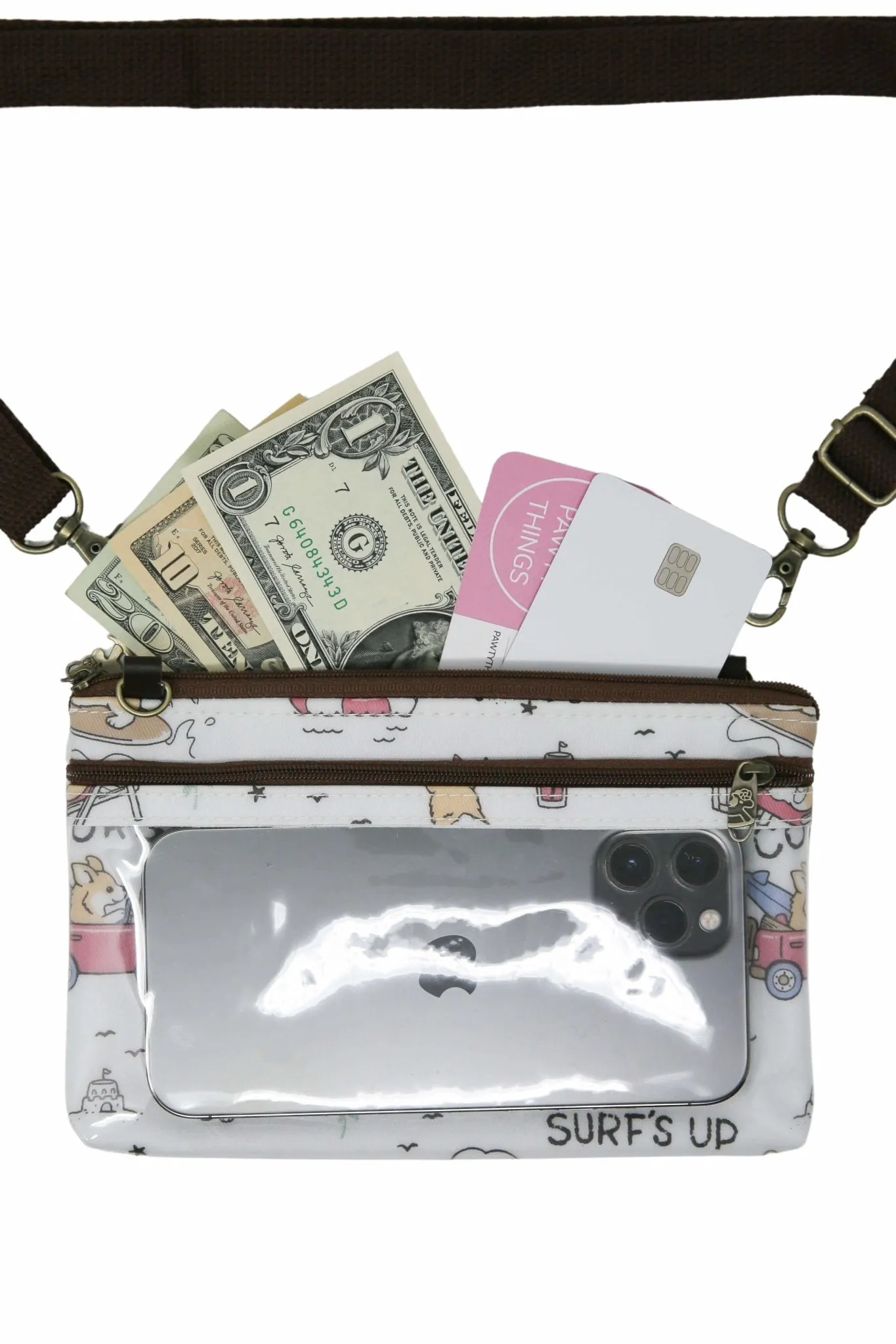 Lia Corgi Small Crossbody Bag (White - Beach)