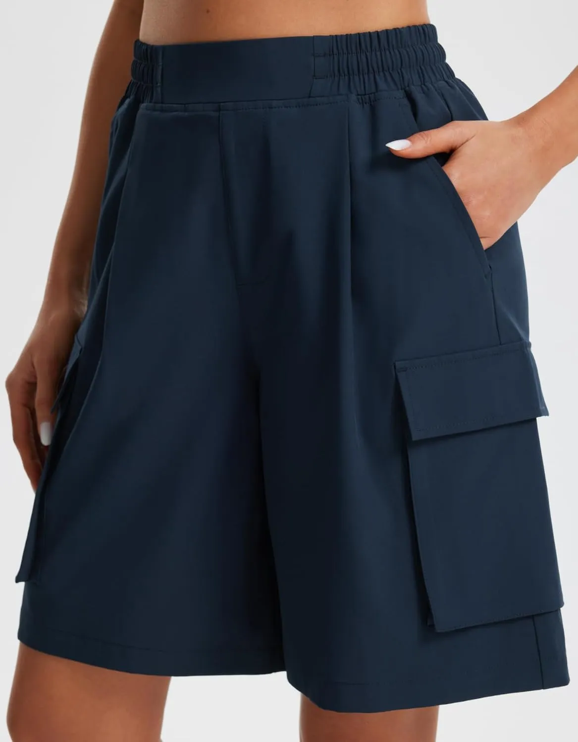 Libin Women's Hiking Cargo Shorts Wide Leg Bermuda Shorts Knee Length Lightweight Quick Dry Casual Short for Summer Travel