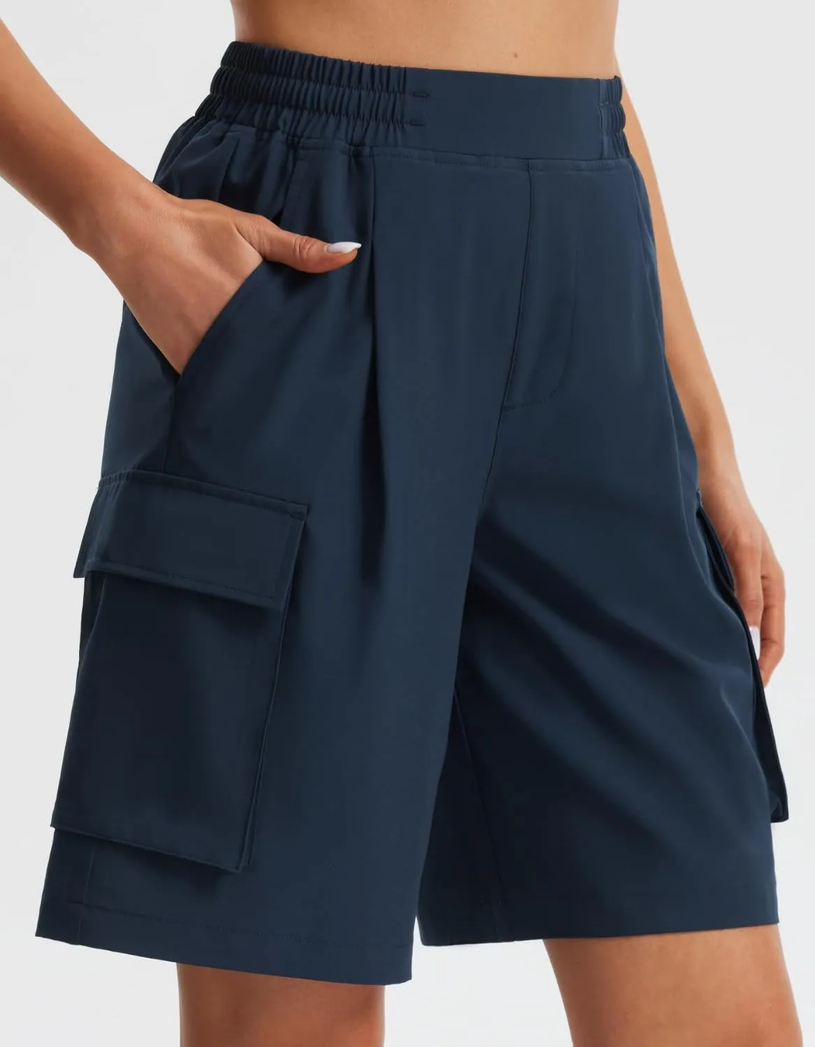 Libin Women's Hiking Cargo Shorts Wide Leg Bermuda Shorts Knee Length Lightweight Quick Dry Casual Short for Summer Travel