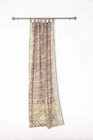 Light-Filtering Sari Colorful Curtains – Boho Curtains, Bed Canopy Panel, Wall Tapestry or Window Treatment For Bedroom or Living room   Tote bag (84"L x 42"W Single Panel, Taupe Silver)