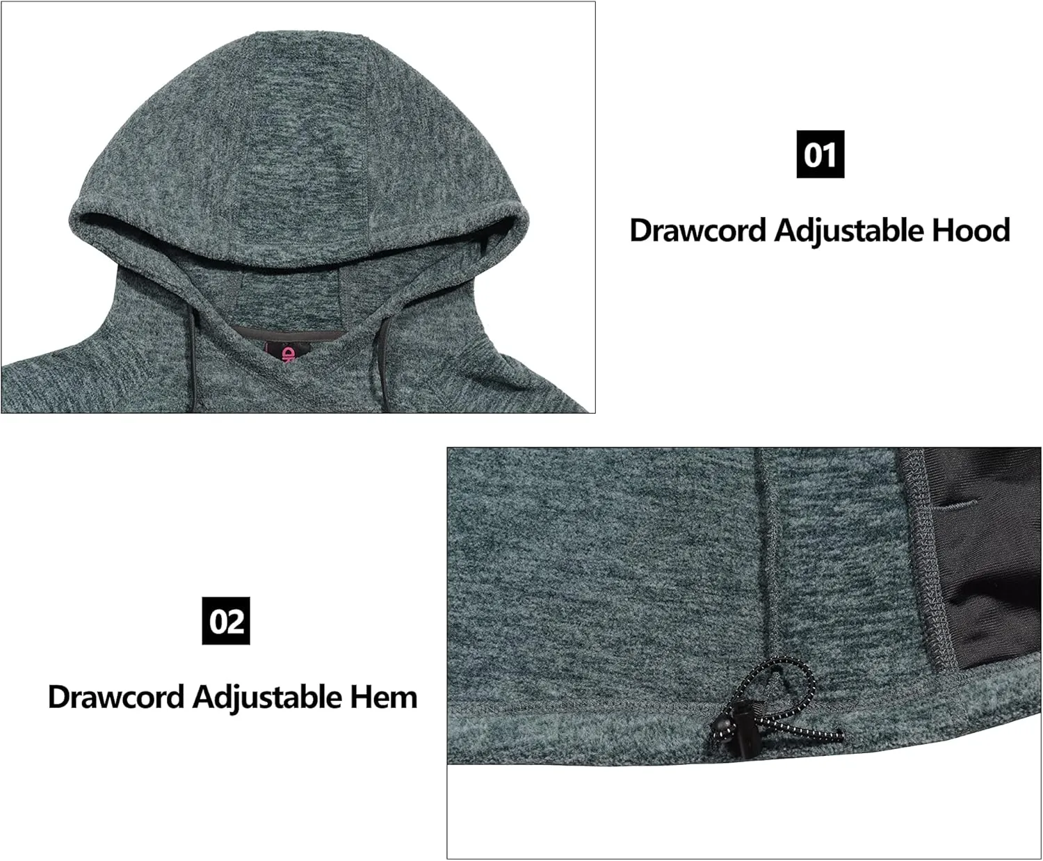 Little Donkey Andy Womens Winter Warm Polar Fleece Pullover Hoodie Lightweight Thermal Sweatshirts Running Hiking