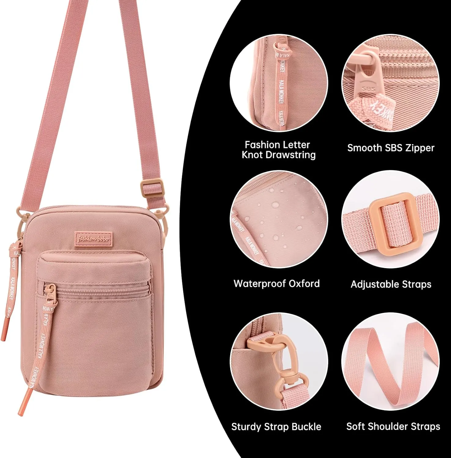 Long Keeper Crossbody Phone Bag - Women Men Travel Sling Bag Water Resistant Running Sport Cross Body Pouch Belt Waist Bag