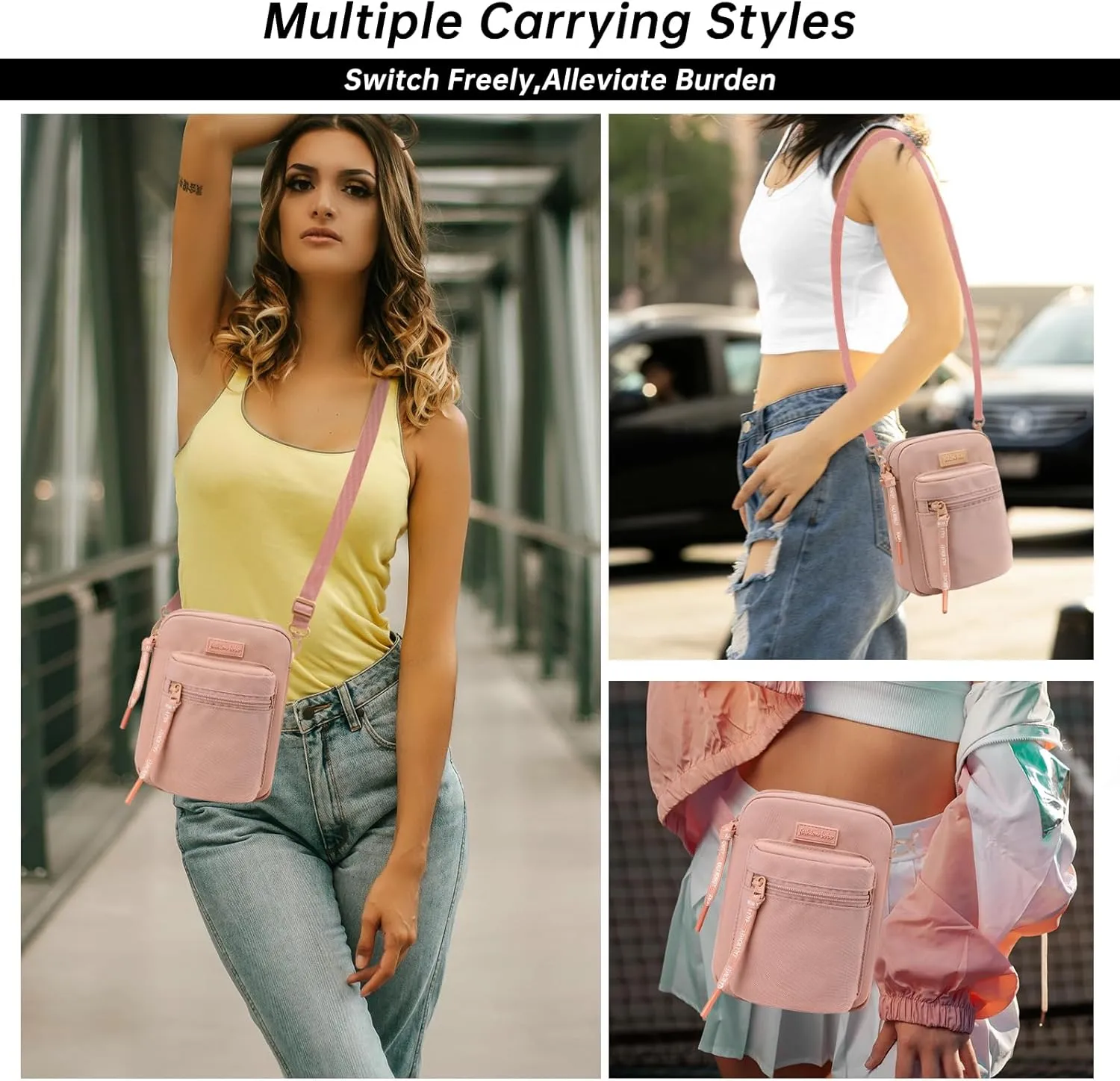 Long Keeper Crossbody Phone Bag - Women Men Travel Sling Bag Water Resistant Running Sport Cross Body Pouch Belt Waist Bag