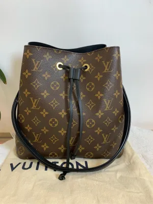 Louis Vuitton Monogram Bucket Bag Brown Leather
