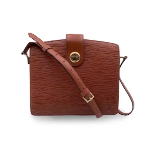 LOUIS VUITTON Vintage Brown Epi Leather Capucine Shoulder Bag