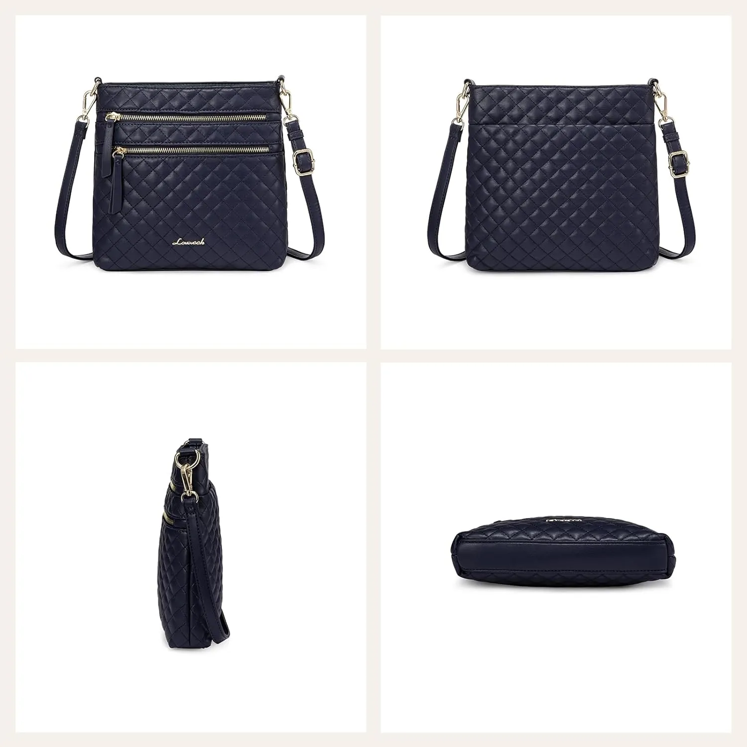 LOVEVOOK Crossbody Purses for Women, Multi Pocket Casual Crossbody Bag, Medium Shoulder Bag Vegan Leather Handbags