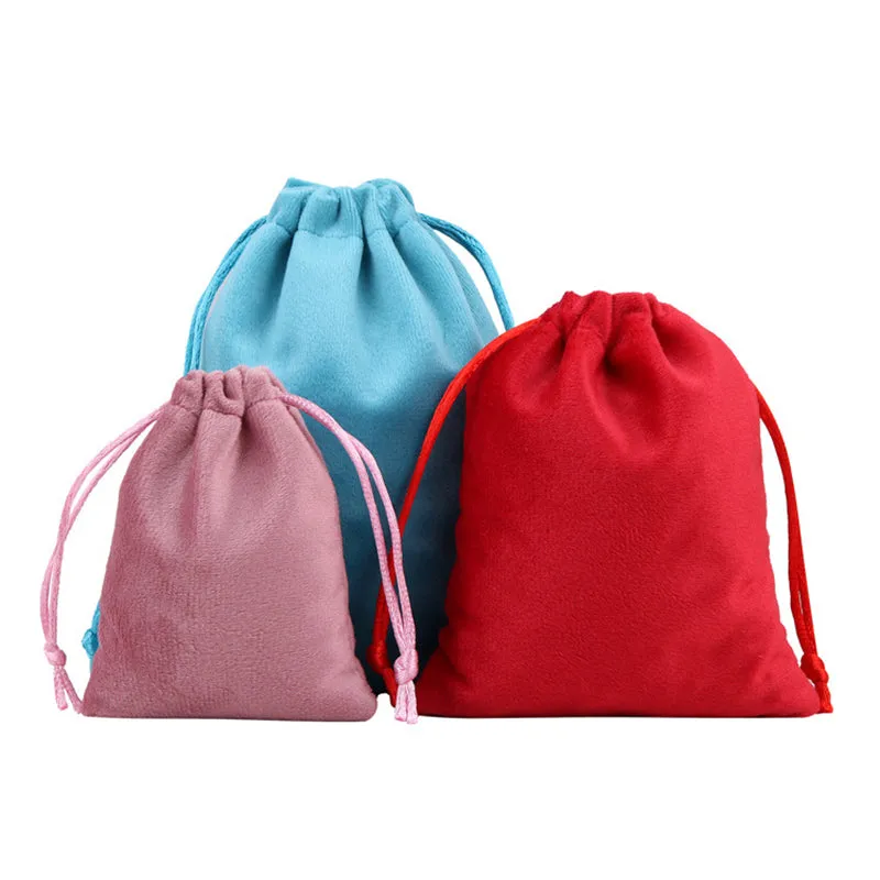 Luxury Soft Velvet Drawstring Bags Dark Green - 4 Sizes