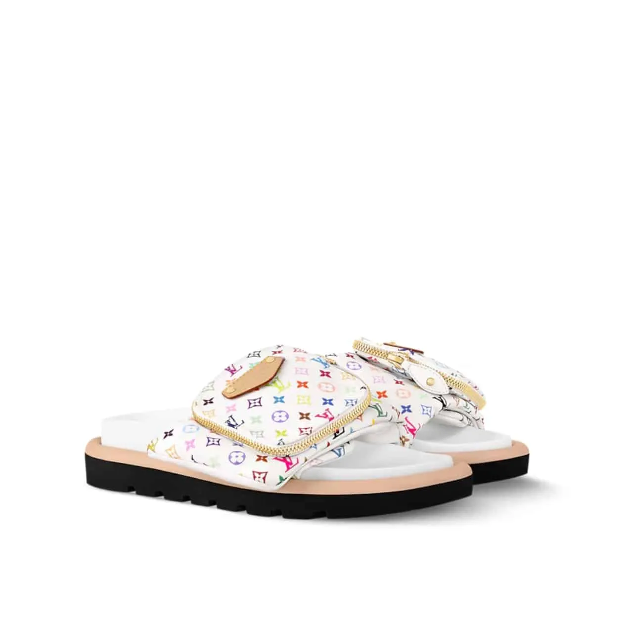 LV X TAKASHI MURAKAMI POOL PILLOW FLAT COMFORT MULE BLANC 1AGVQW