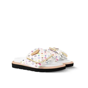 LV X TAKASHI MURAKAMI POOL PILLOW FLAT COMFORT MULE BLANC 1AGVQW
