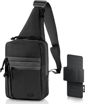 M-Tac Tactical Sling Bag for Men - Crossbody Concealed Carry Bag Chest Pack - Black Mens Crossbody Holster Bag