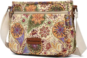 Malirona Women 's Durable Floral Crossbody Bag Canvas Messenger Handbag Multi Pocket Travel Satchel Purse