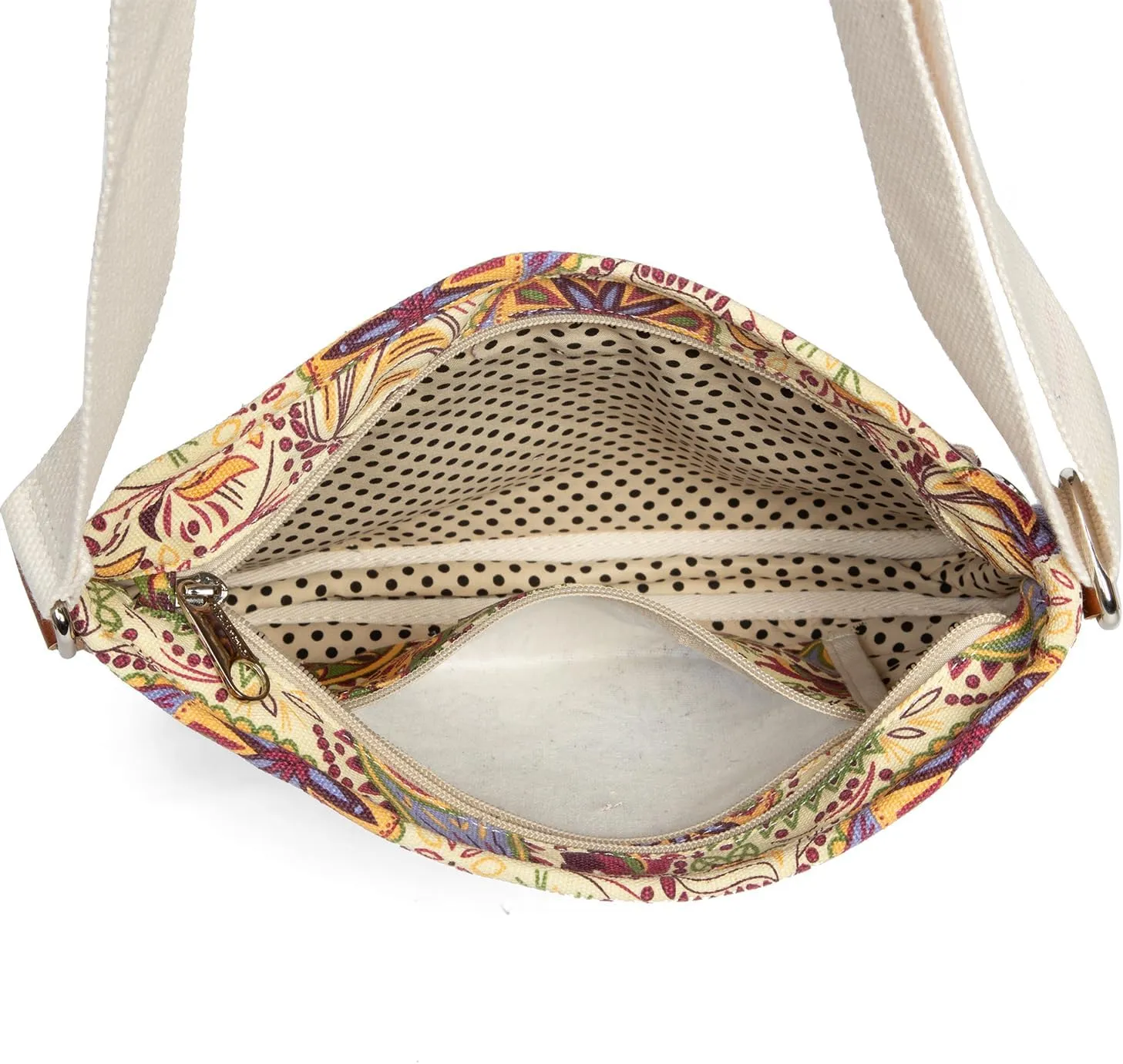Malirona Women 's Durable Floral Crossbody Bag Canvas Messenger Handbag Multi Pocket Travel Satchel Purse