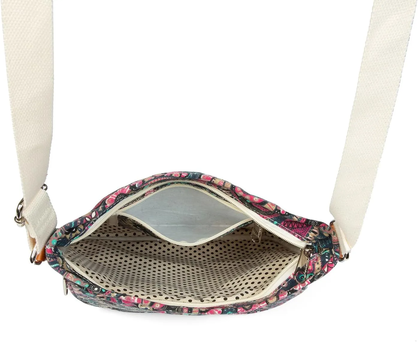 Malirona Women 's Durable Floral Crossbody Bag Canvas Messenger Handbag Multi Pocket Travel Satchel Purse