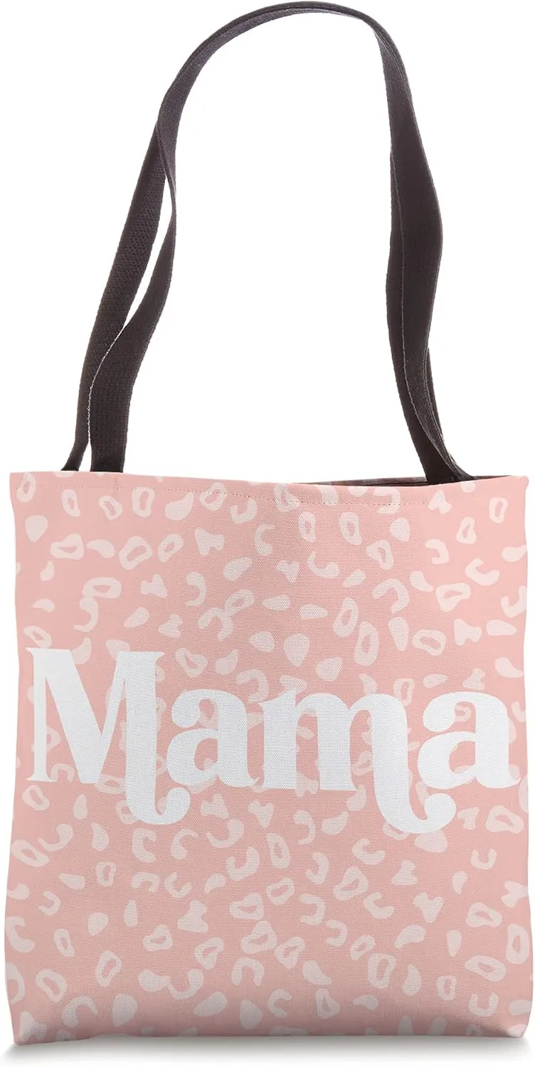 Mama Animal Print Pink Simple Retro Tote Bag