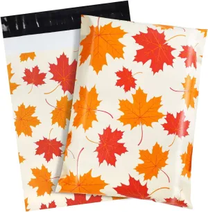 M&C Music Color 100 Pack Poly Mailers, 10” X 13” Envelopes Plastic Custom Mailing Shipping Bags, Poly Mailer Envelope with Self Seal Adhesive Strip - Waterproof & Tear-Proof (Sycamore Leaves)