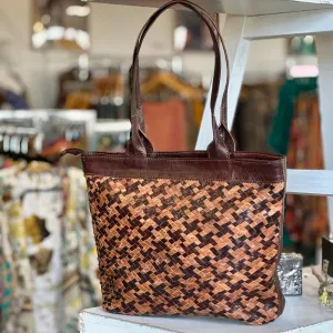 Mansuuj Handwoven Leather Tote