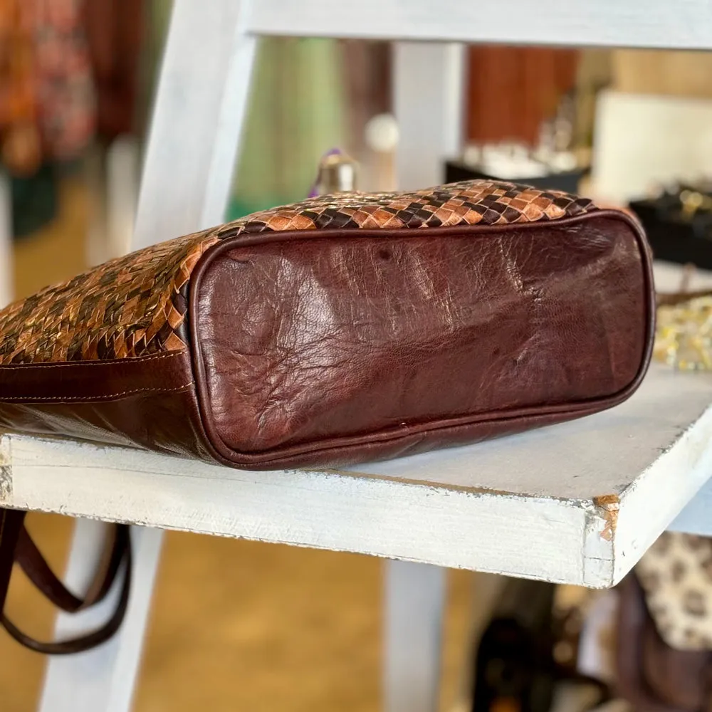 Mansuuj Handwoven Leather Tote