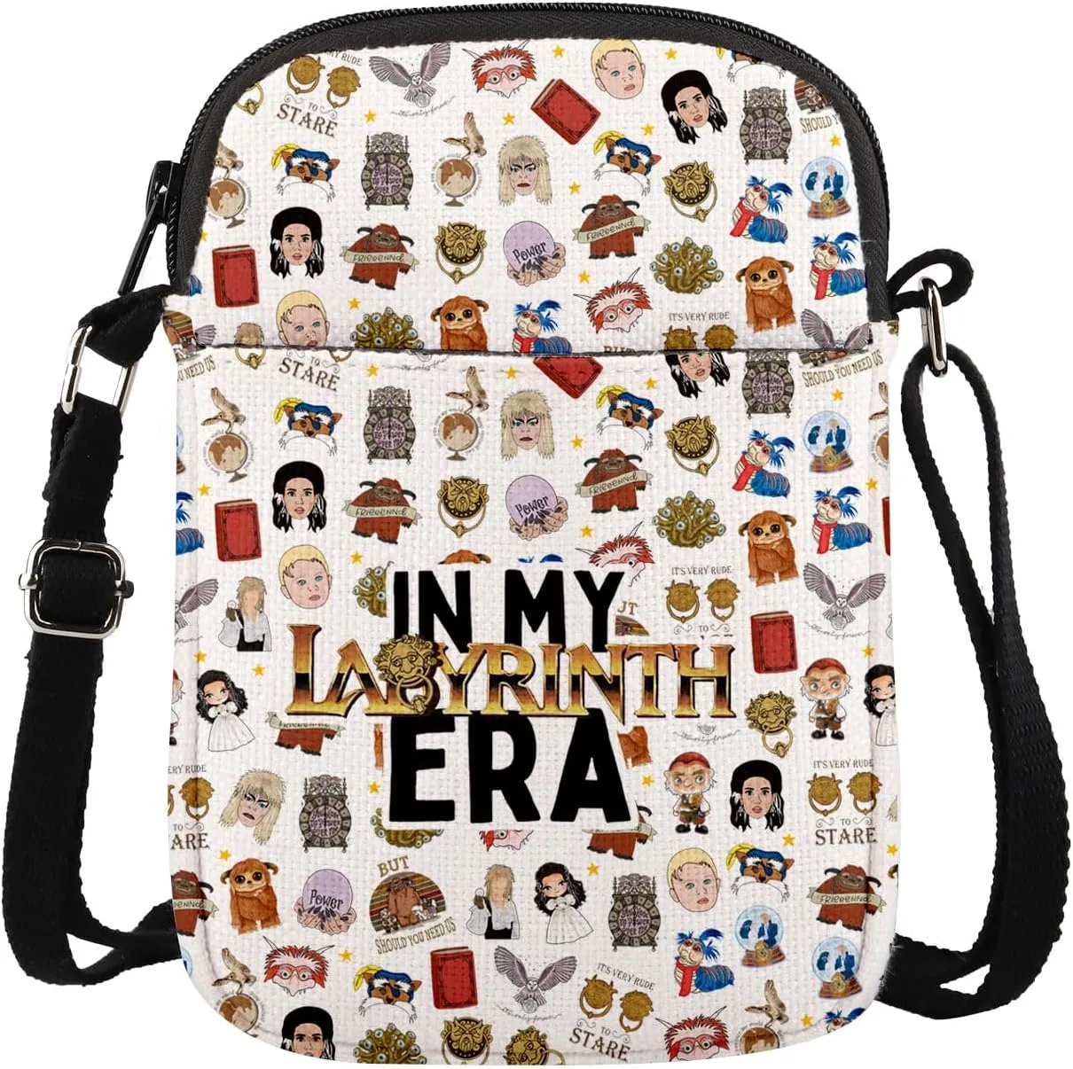 MAOFAED 1986 Retro Vintage Fantasy Movie Crossbody Bag, Movie Lover Gift (labyrin eraCB)