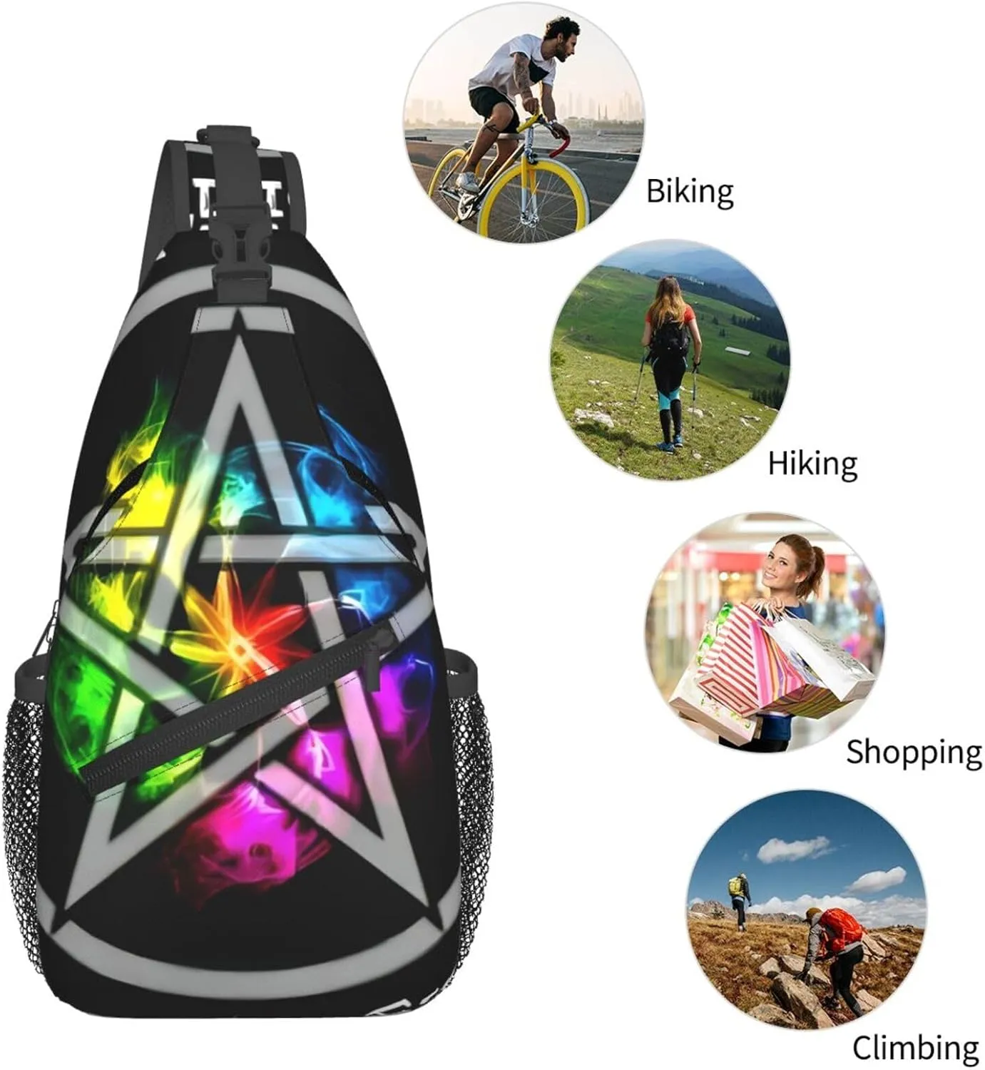 March Goddess Witchcraft Pagan Symbolcrossbody Bag, Adjustable Shoulder Strap Chest Bag, Sports Travel, Running, Leisure Waist Bag