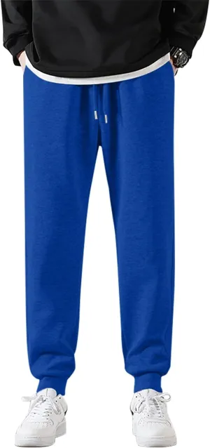 Marine Royal Men's Sweatpants Stretch Waist Drawstring Jogging Pants for Men