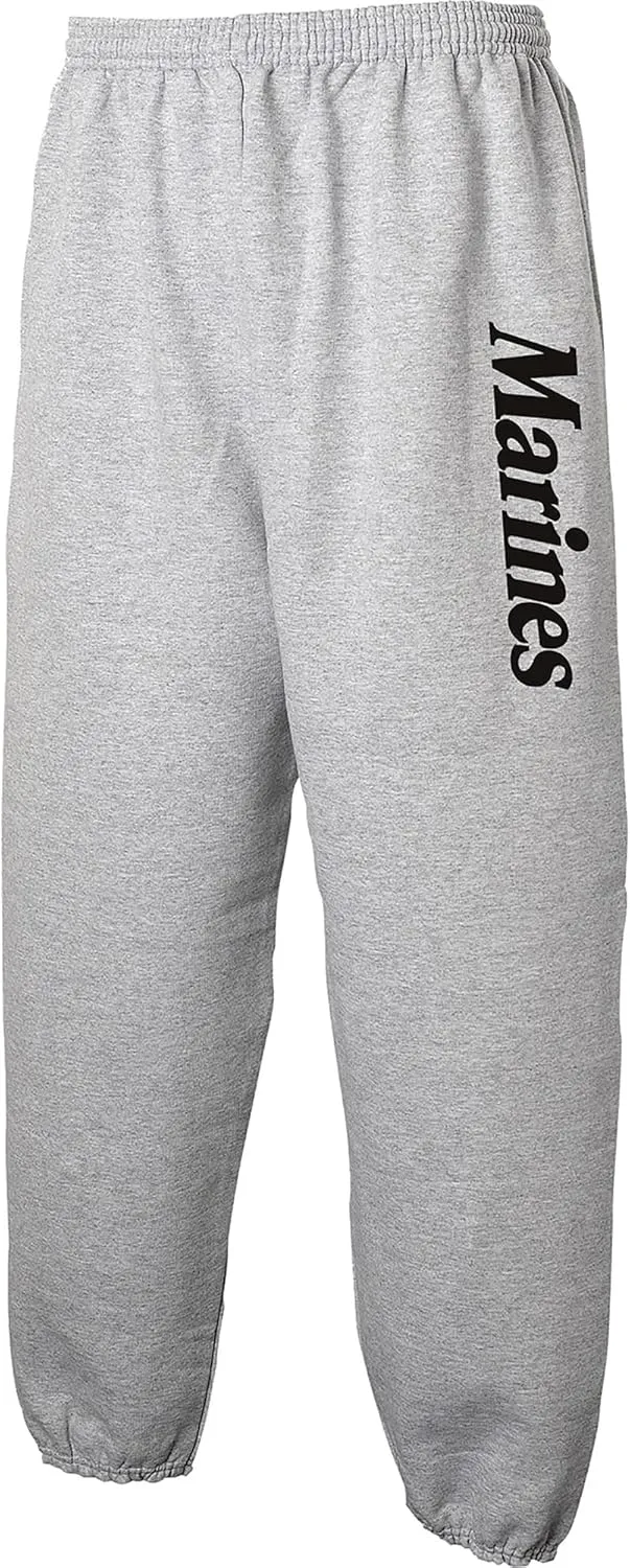 Marines Military Theme Elastic Bottom Sweatpants in Sport Gray