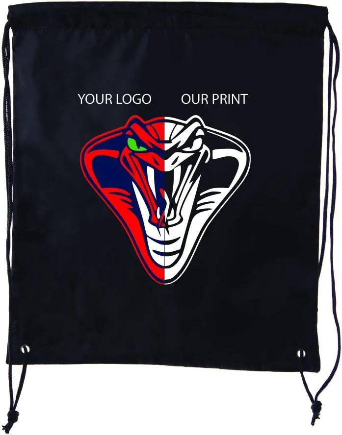 Mato & Hash Custom Bags With Your Logo | Promotional Drawstring Backpack - 100PK Black CE2500