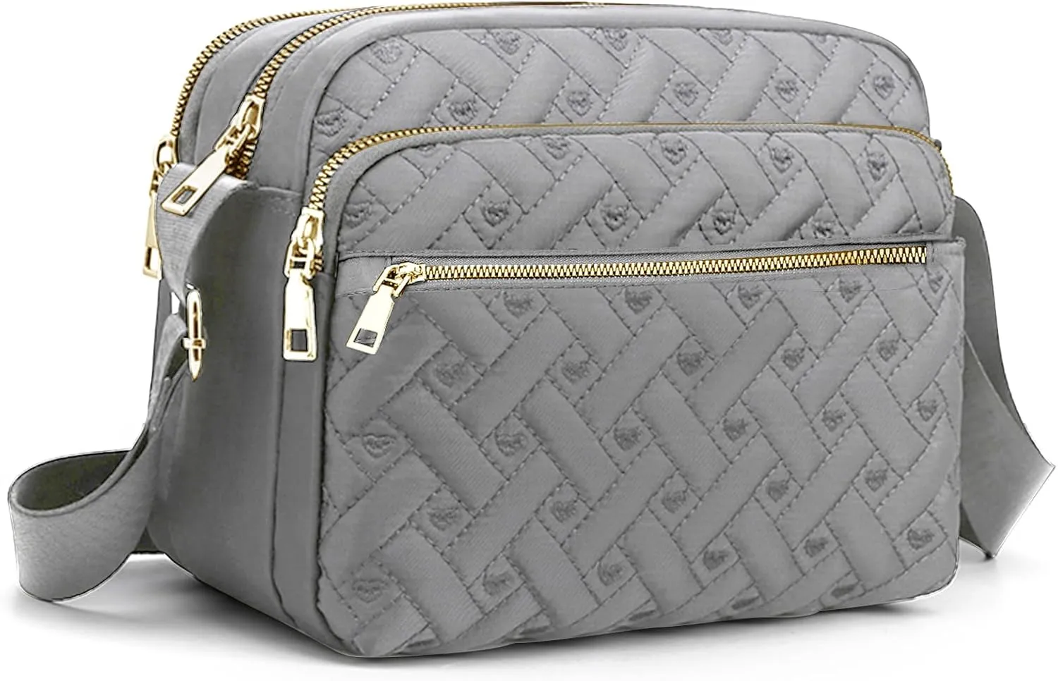 Medium Nylon Crossbody Bags for Women Trendy Crossbody Purses Travel Large Cross Body Bag Quilted Purse