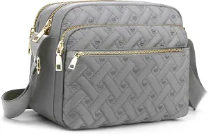 Medium Nylon Crossbody Bags for Women Trendy Crossbody Purses Travel Large Cross Body Bag Quilted Purse
