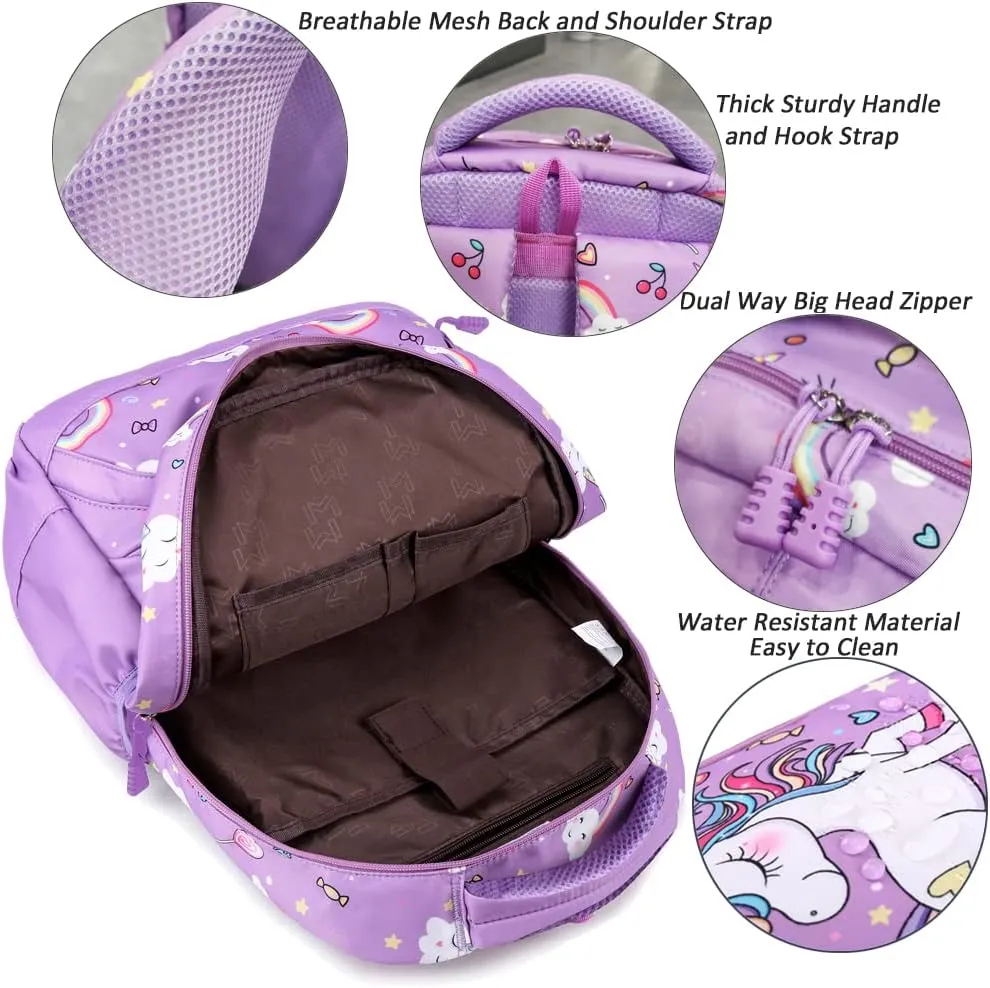 Meisohua Girls School Backpack Set Unicorn Backpack Lightweight Kids School Bookbag Girls Casual Daypack