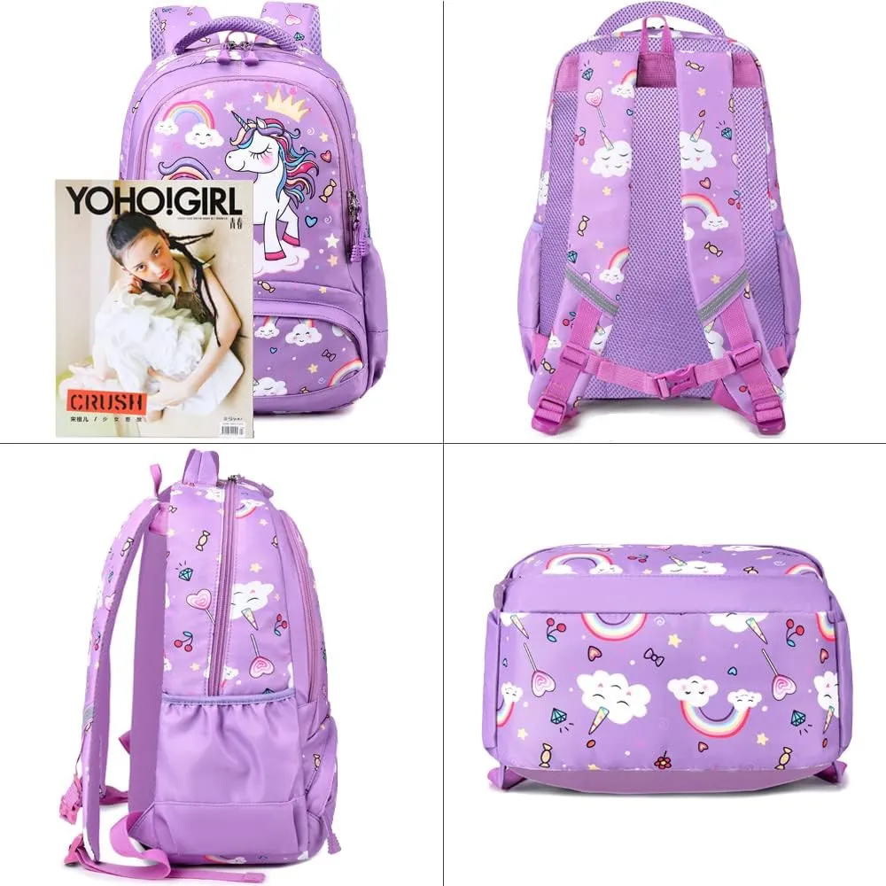 Meisohua Girls School Backpack Set Unicorn Backpack Lightweight Kids School Bookbag Girls Casual Daypack