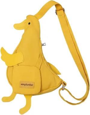Men And Women Funny Duck Chest Bag, Kawaii Cartoon Novel Shoulder Crossbody Bag, Light Weight Wacky Animal Purse Daypack