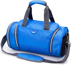 Men's and women's professional waterproof large sports with pockets outdoor fitness training bag travel yoga handbag (Blue)
