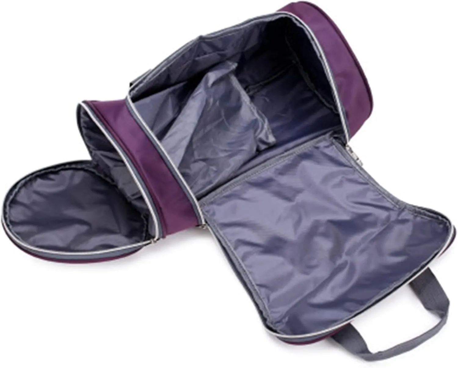 Men's and women's professional waterproof large sports with pockets outdoor fitness training bag travel yoga handbag (Purple)