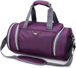 Men's and women's professional waterproof large sports with pockets outdoor fitness training bag travel yoga handbag (Purple)