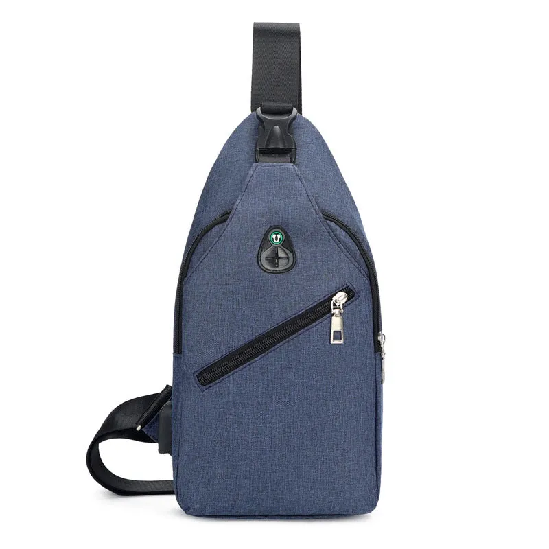 Men's Attractive Waterproof Rechargeable Riding Trend Men's Chest Bags