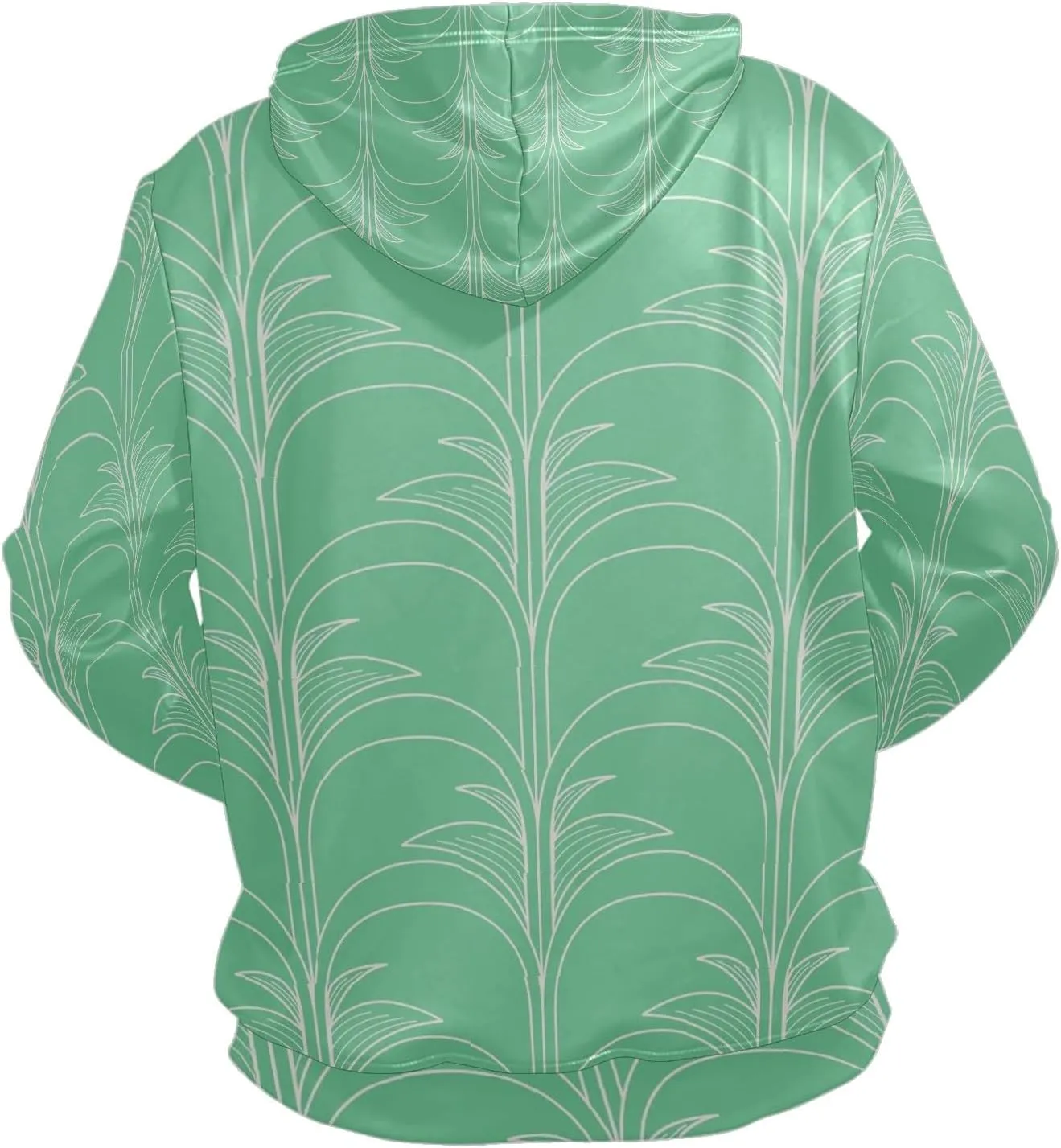 Men's Casual Hoodie with Front Pocket Adjustable Drawstring Hood Soft and Comfortable Stylish and Warm Plant Pattern