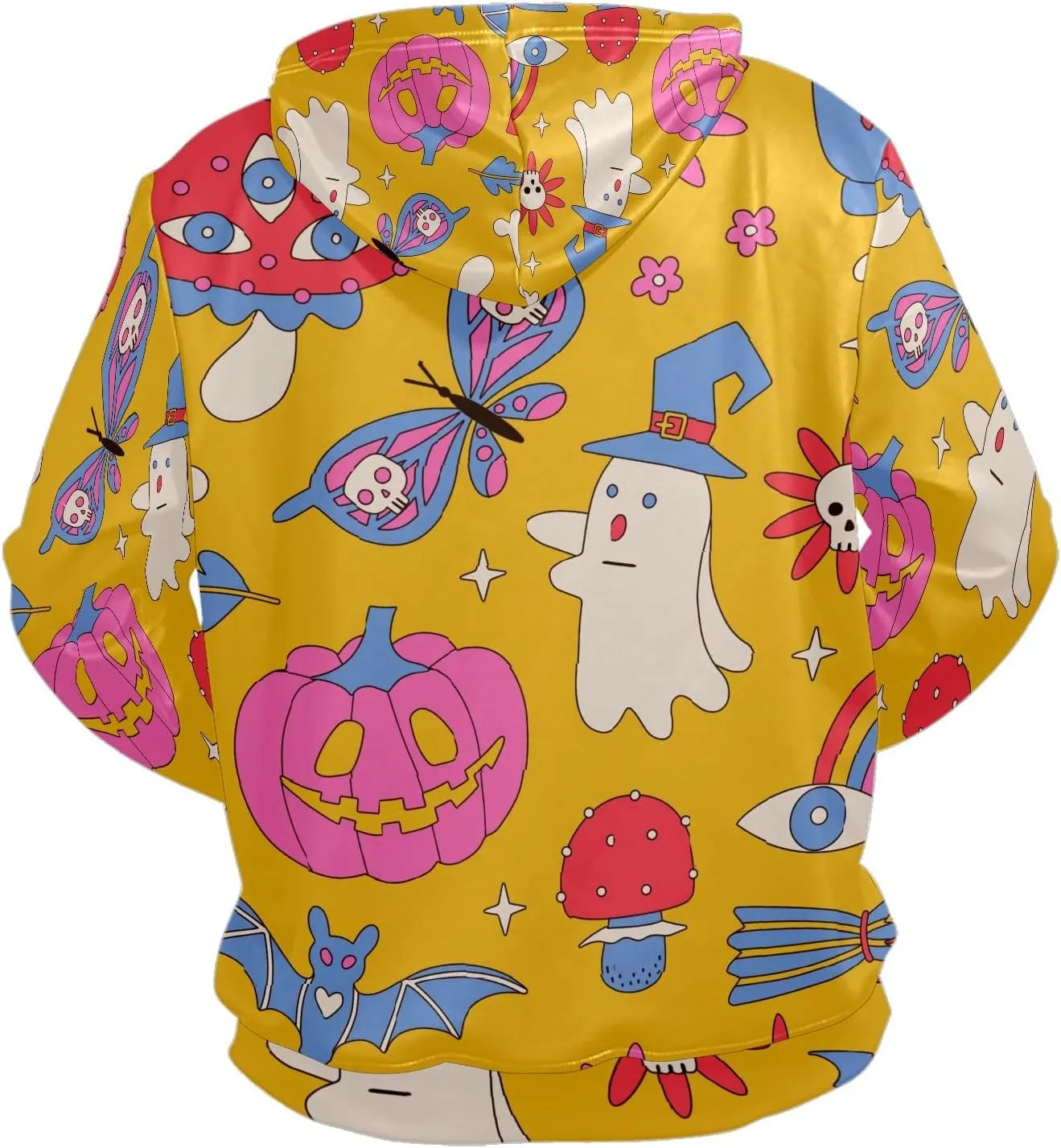 Men's Casual Hoodie with Front Pocket Adjustable Drawstring Hood Soft and Comfortable Stylish and Warm Plant Pattern