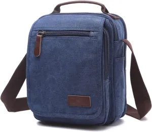 Men’s Casual Messenger Bag, Stylish Travel Canvas Shoulder Bag, Multifunctional Retro Vertical Business Backpack bag