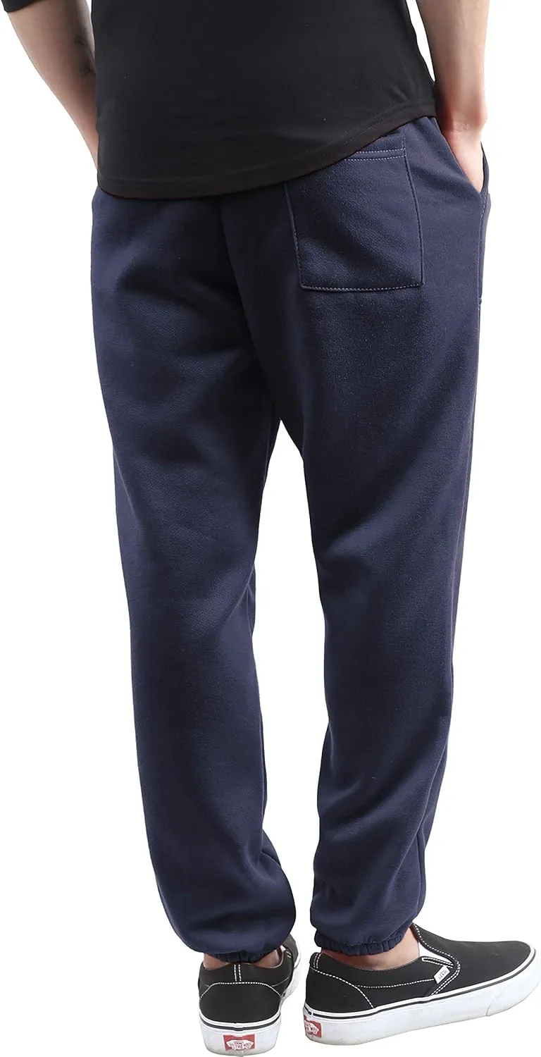 Mens Fleece Sweatpants Lightweight Elastic Jogger Loss Fit Drawstring Pants