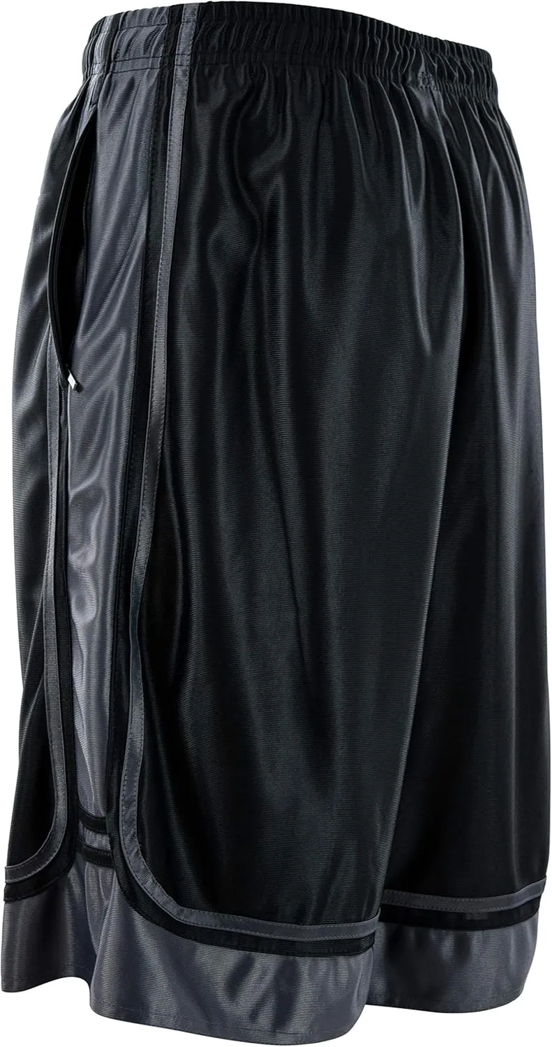 Mens Gym Training Basketball Shorts with Zippered Pockets