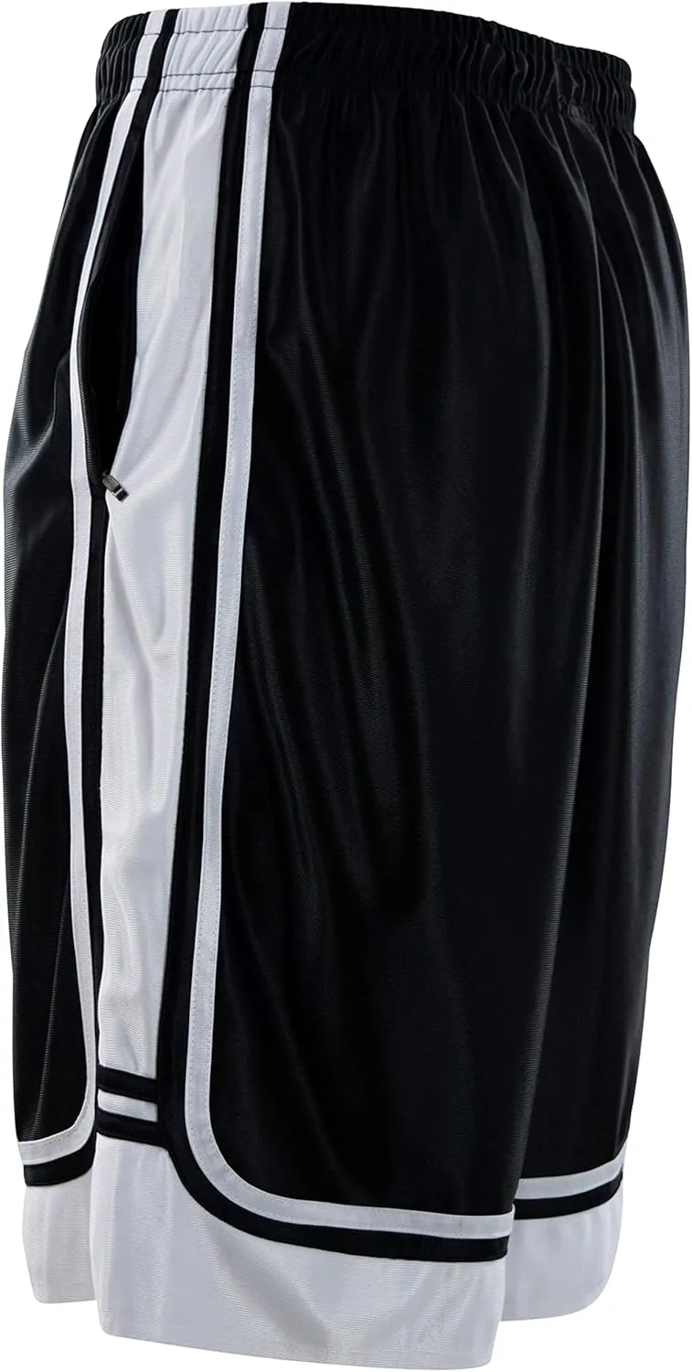 Mens Gym Training Basketball Shorts with Zippered Pockets