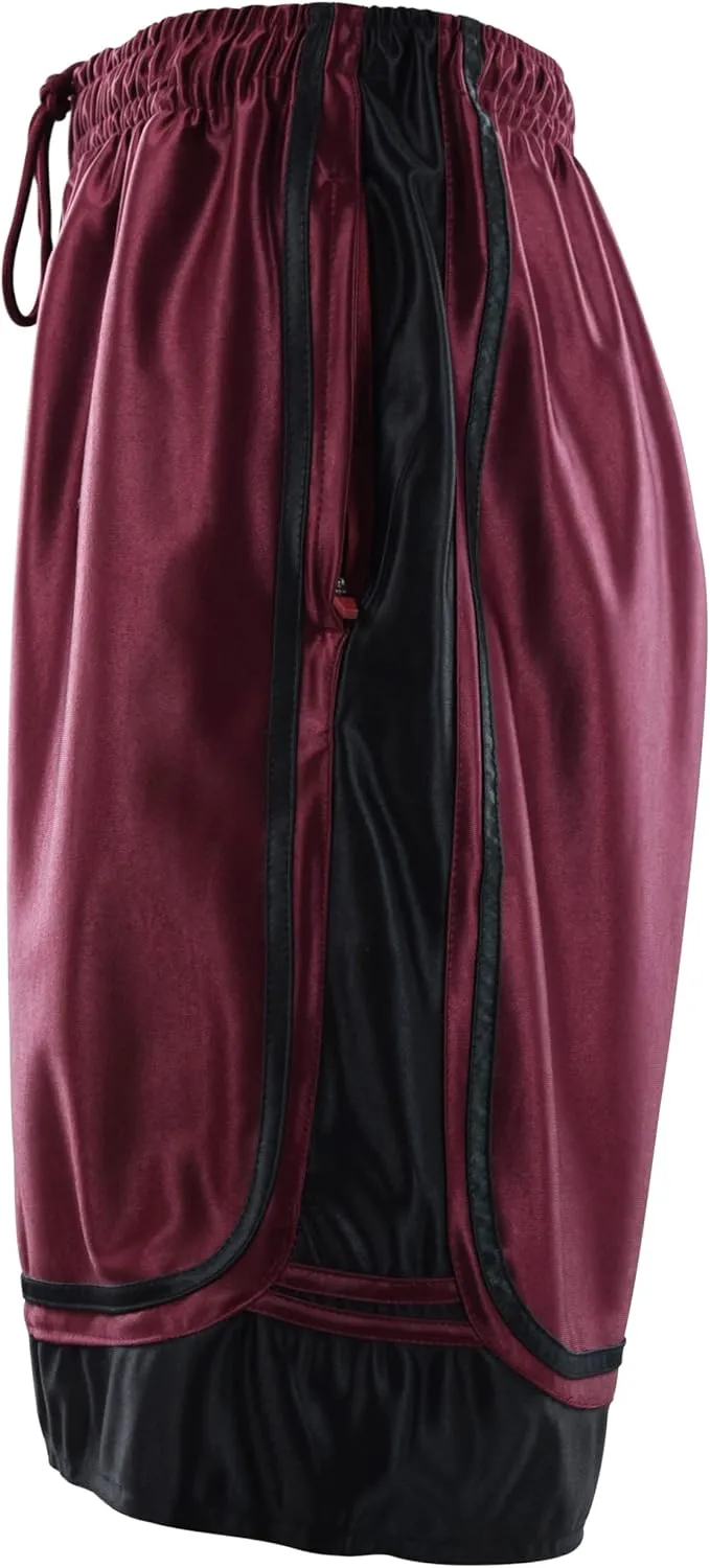 Mens Gym Training Basketball Shorts with Zippered Pockets