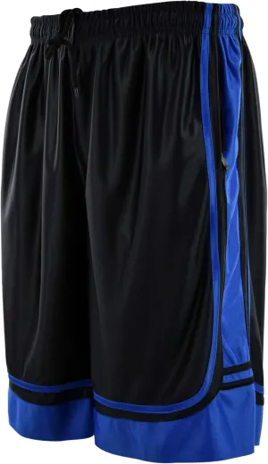 Mens Gym Training Basketball Shorts with Zippered Pockets
